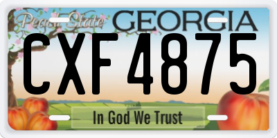 GA license plate CXF4875