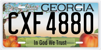 GA license plate CXF4880