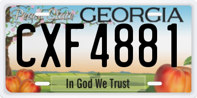 GA license plate CXF4881