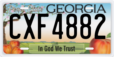 GA license plate CXF4882