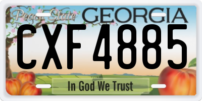 GA license plate CXF4885