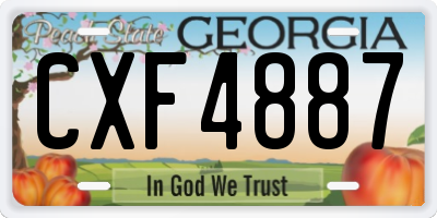GA license plate CXF4887