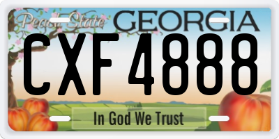 GA license plate CXF4888