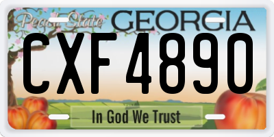 GA license plate CXF4890