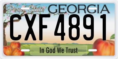 GA license plate CXF4891