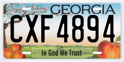 GA license plate CXF4894