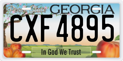 GA license plate CXF4895