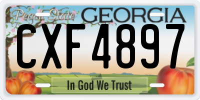 GA license plate CXF4897