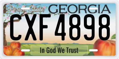 GA license plate CXF4898