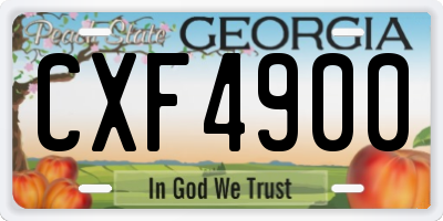 GA license plate CXF4900