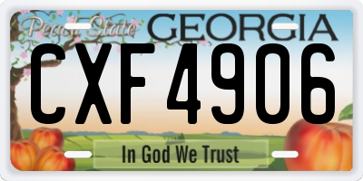 GA license plate CXF4906