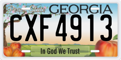 GA license plate CXF4913