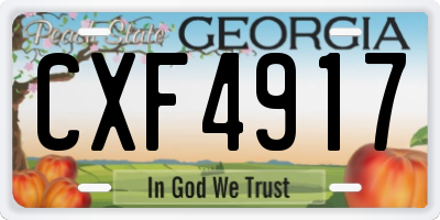 GA license plate CXF4917