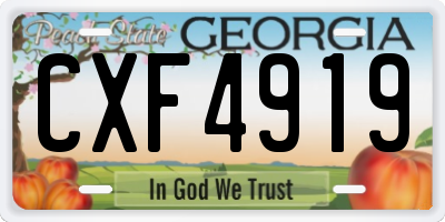 GA license plate CXF4919
