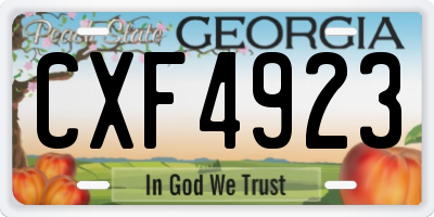 GA license plate CXF4923