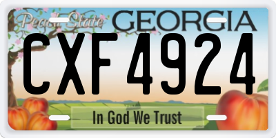 GA license plate CXF4924