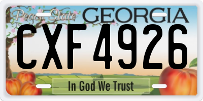 GA license plate CXF4926