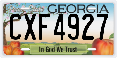 GA license plate CXF4927