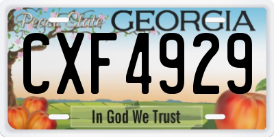GA license plate CXF4929