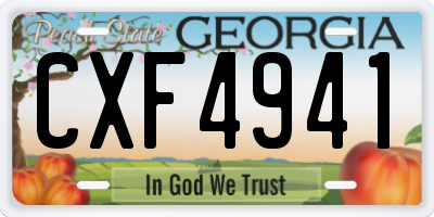 GA license plate CXF4941