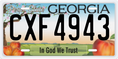 GA license plate CXF4943
