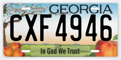 GA license plate CXF4946