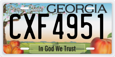 GA license plate CXF4951