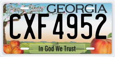 GA license plate CXF4952
