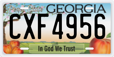 GA license plate CXF4956