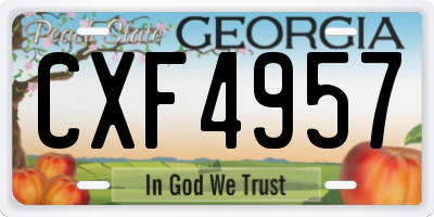 GA license plate CXF4957