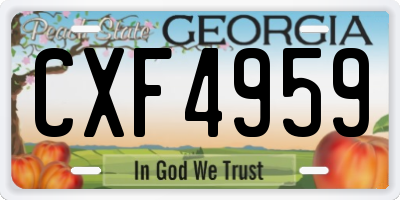 GA license plate CXF4959