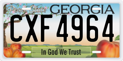GA license plate CXF4964