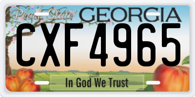 GA license plate CXF4965