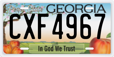 GA license plate CXF4967