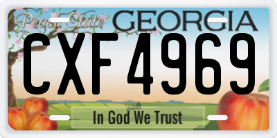 GA license plate CXF4969