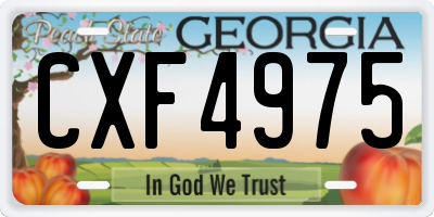 GA license plate CXF4975