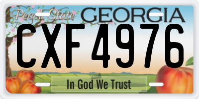GA license plate CXF4976