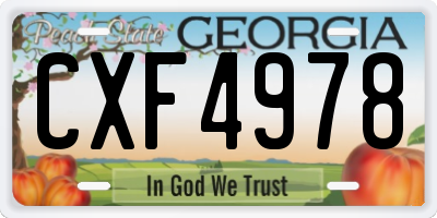 GA license plate CXF4978