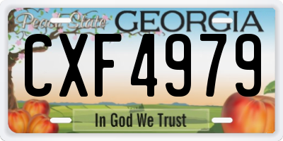 GA license plate CXF4979