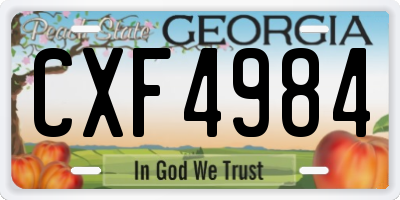GA license plate CXF4984