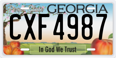 GA license plate CXF4987