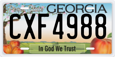 GA license plate CXF4988