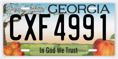GA license plate CXF4991