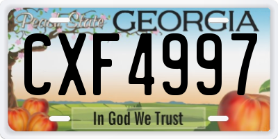 GA license plate CXF4997