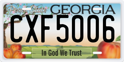 GA license plate CXF5006