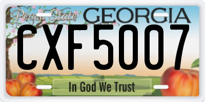 GA license plate CXF5007