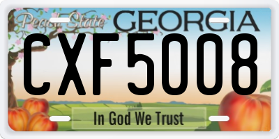 GA license plate CXF5008