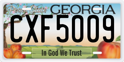 GA license plate CXF5009