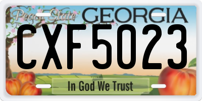 GA license plate CXF5023