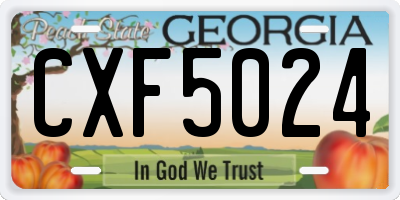 GA license plate CXF5024